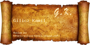 Gilicz Kamil névjegykártya