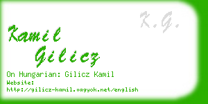 kamil gilicz business card